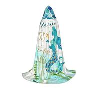 Zhengjia Mermaid Print Halloween Hooded Cape Witch Cosplay Accessories Adult/Kids Fancy Dress Costume For Masquerade, Halloween, Family Party
