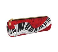 Zhengjia Music Note Piano Round Leather Pencil Case - Large Capacity Pencil Case for School & Office