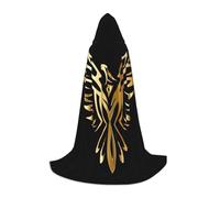 Zhengjia Phoenix Print Halloween Hooded Cape Witch Cosplay Accessories Adult/Kids Fancy Dress Costume For Masquerade, Halloween, Family Party