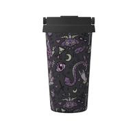 Zhengjia Purple Black Goth Spooky Carry Insulated Coffee Mug Flask for Hot and Cold Drinks Travel Coffee Mug, Sports Water Bottle