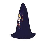 Zhengjia Rainbow Bright Print Halloween Hooded Cape Witch Cosplay Accessories Adult/Kids Fancy Dress Costume For Masquerade, Halloween, Family Party