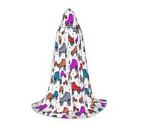 Zhengjia Roller Skates Colorful Print Halloween Hooded Cape Witch Cosplay Accessories Adult/Kids Fancy Dress Costume For Masquerade, Halloween, Family Party