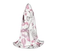 Zhengjia Romantic Paris Butterfly Print Halloween Hooded Cape Witch Cosplay Accessories Adult/Kids Fancy Dress Costume For Masquerade, Halloween, Family Party