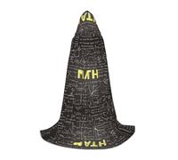 Zhengjia School Math Print Halloween Hooded Cape Witch Cosplay Accessories Adult/Kids Fancy Dress Costume For Masquerade, Halloween, Family Party
