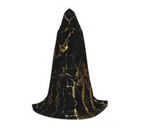 Zhengjia Stylish Gold Marbling Texture Print Halloween Hooded Cape Witch Cosplay Accessories Adult/Kids Fancy Dress Costume For Masquerade, Halloween, Family Party