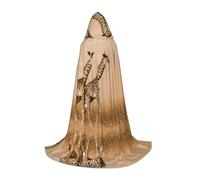 Zhengjia Two Giraffe Running On The Barren Print Halloween Hooded Cape Witch Cosplay Accessories Adult/Kids Fancy Dress Costume For Masquerade, Halloween, Family Party