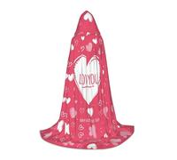 Zhengjia Valentine'S Heart Print Halloween Hooded Cape Witch Cosplay Accessories Adult/Kids Fancy Dress Costume For Masquerade, Halloween, Family Party