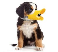 ZHENGJING Duck Mouth Shape Dog Called Pet Mouth Set Bite-Proof Silicone Material Comfortable and Mouth with Adjustable Straps,Best to Prevent Biting,Yellow,M