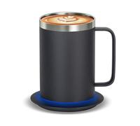 Zhenglu Coffee Warmer Mug Set for Desk, Self Heating Coffee Cup with Lid, USB Electric Coffee Mug with Temperature Control(Black-14oz)
