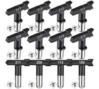 Zhengmy 12 Pcs Airless Paint Sprayer Tips Reversible Spray Tips Nozzles Tip Paint for Airless Spraying Machine(109,113, 208,211,213,215,217,308,311,313,315,317)
