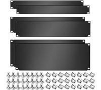Zhengmy 1u,2u,4u Blank Panel Metal Rack Mount Filler Mount Panel Spacer 19 Inches Rack Blanking Kit for Enclosure Server Cabinet Black(6 Pieces)