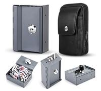 Zhengmy 2 Pcs Gamble Portable Lock Metal Pocket with Case Black Large Capacity Waist Bag Casino Wallet Box Cash Lock Pocket with Key Gambling Gifts Stops The Addictive
