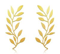 Zhengmy 2 Pieces Metal Tree Leaf Wall Decor Vine Olive Branch Leaf Wall Art Wrought Iron Scroll Above The Bed, Living Room, Outdoor Decoration (Gold)