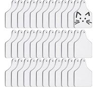Zhengmy 50 Pieces Metal Cow Tag Blank Metal Stamping Blanks Aluminum Tiny Cattle Ear Tag with Hole for Handmade Number Dog Name ID Women Jewelry, 0.06 Inch Thick