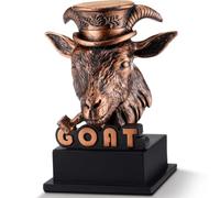 Zhengmy Goat Trophy Award, 4.6 Inch Mini Resin Goat Statue,Antique Bronze