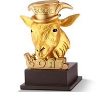 Zhengmy Goat Trophy Award, 4.6 Inch Mini Resin Goat Statue,Golden