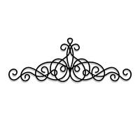 Zhengmy Metal Wall Decor Traditional Metal Scroll Wall Art Decor Rustic Iron Wall Medallion Black Metal Scroll Wall Art Iron Metal Wall Plaque for Home Living Room Decoration, 15.76 x 5.52 Inch