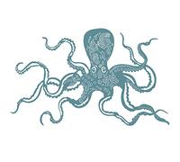 Zhengmy Octopus Wall Art Metal Octopus Wall Decor 18 x 11 Inch Extra Large Tropical Nautical Hanging Sculpture Beach Ocean Theme Home Bedroom Decoration Gifts(Lake Blue)