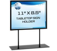 Zhengmy Tabletop Sign Holder with Flat Base Double Sided Countertop Sign Holder Desktop Display Stand Metal Poster Display Stand for Office Store Restaurant Hotels, Black(11" X 8.5",Horizontal,1 Pcs)