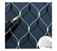 ZHENGQIAN 304 stainless steel mesh,Protection Rope Net,High altitude fall protection net,deer wire fence,7 * 7 stranded core strong steel wire rope mesh,Aperture 8cm(H0.6xL9m/H1.96xL29.52ft)