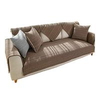 ZHENGRUI Sofa Cover Soft Universal Slip Resistant Anti-pilling Sofa Slipcover Stylish Removable Jacquard Machine Washable Sofa Decorative Protector,Brown-2Seater:36 * 63in(90 * 160cm)