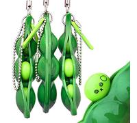 ZhengYue Squeeze Beans Keychain ADHD Fidget Toys Squishy Pea Pod Stress Toy Bring Fun for Kids 3PCS with Reduce Anxiety and Stress
