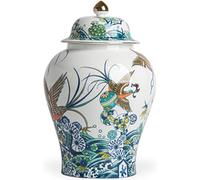 ZHENGYUSW Chinoiserie Porcelain Ceramic Ginger Jar Vase With Lids Chinese Oriental Style Ancient Temple ge Jars
