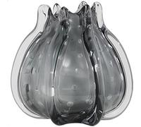 ZHENGYUSW Circular Gray Glass Floral Vase - Elegant Living Room Decorative Centerpiece