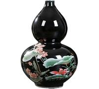ZHENGYUSW Flower Vase Glass Vases Chinese Style Ceramic Crystal Glaze Black Bottom Porcelain Office Living Room Ornaments Crafts(C)
