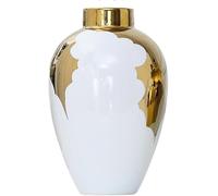 ZHENGYUSW Flower Vase Glass Vases Modern Ceramic Creative White Gold-plated Jar Living Room Fashion Crafts(Gold,S)