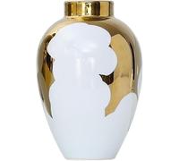ZHENGYUSW Flower Vase Glass Vases Modern Ceramic Creative White Gold-plated Jar Living Room Fashion Crafts(Gold,L)