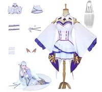 zhengzhouyuetu Emilia Cosplay Costumes Re:Life in a Different World from Zero Character Fancy Dress Up Adult Uniform Outfits Full Set Halloween Carnival Party