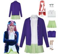 zhengzhouyuetu Nakano Nino Cosplay Costumes The Quintessential Quintuplets Character Fancy Dress Up Adult Uniform Outfits Full Set Halloween Carnival Party