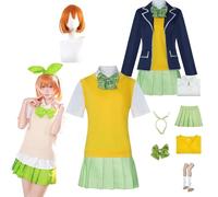 zhengzhouyuetu Nakano Yotsuba Cosplay Costumes The Quintessential Quintuplets Character Fancy Dress Up Adult Uniform Outfits Full Set Halloween Carnival Party