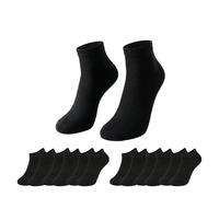 ZHENICH 6 Pairs Mens Ankle Socks, 95% Combed Cotton Breathable Trainer Socks for Men & Women, One Size UK 4-10, Low Cut Sports Running Socks with Arch Support, Cushioned Athletic Socks, Black