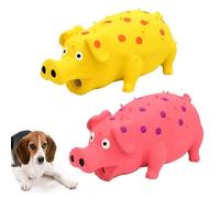 ZHENJIER Squeaky Pig Dog Toys, 2 Pack Grunting Pig Dog Toy That Oinks Grunts for Small Medium Large Dogs, Grunting Pig Sound Play Dog Toy