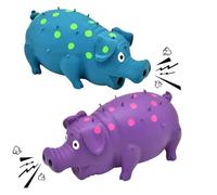 ZHENJIER Squeaky Pig Dog Toys, 2 Pack Grunting Pig Dog Toy That Oinks Grunts for Small Medium Large Dogs, Grunting Pig Sound Play Dog Toy