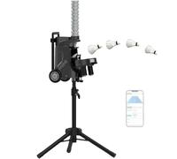 zhenmaster APP Controlled Badminton Serving Machine with 52 Shuttle Capacity, 1-5s Frequency, Adjustable Height & Elevation, Compact Trainer for Solo Training, Indoor Outdoor Compatible