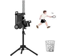 zhenmaster Automatic Shuttlecock Feeder with APP Control, 52 Shuttle Capacity, Adjustable Stand and Angle, 1-5s Frequency, Compact Battery-Powered Badminton Training Machine
