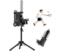 zhenmaster Badminton Launcher Machine with Bluetooth APP, 6 Drill Modes, 52 Shuttle Capacity, -15° to 35° Angle Control, Battery Operated Portable Machine for Solo Training Sessions