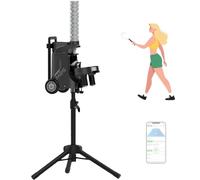 zhenmaster Bluetooth APP Controlled Shuttlecock Serving Machine, 6 Mode Badminton Trainer, 52 Capacity, Compact & Foldable, Battery Operated, Ideal for Home, Gym, Outdoor Practice