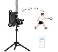 zhenmaster Bluetooth Badminton Serving Machine with 52 Shuttle Capacity, Adjustable Height & Angle, 6 Smart Modes, Portable Battery Operated Shuttle Feeder for All Levels