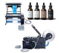 zhenmaster Bottle label applicator,Electric Round Bottle Labeler Machine, Bubble-Free Application Adjustable for 20-100mm Diameter Containers, 30-40pcs/min Labeling with Digital Regulation(Upgraded)