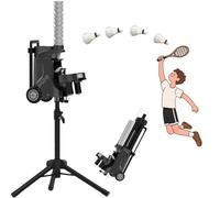 zhenmaster Compact Shuttlecock Serving Machine with APP Control, High-Capacity 52 Shuttle Loader, Height & Angle Adjustable Stand, Perfect for Indoor & Outdoor Solo Badminton Training