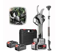 zhenmaster Cordless Electric Shears with SK5 Steel Blade - Ideal Pruning Tool for Garden, Park, and Tree Maintenance - Lightweight, Powerful, and Designed for Clean Cuts(Withpole)