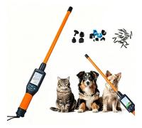 zhenmaster Handheld RFID Tag Identifier, 134.2 kHz Livestock Microchip Scanner Reader, ISO11784/85 Compliant Reader for FDX-B/HDX/EMID, Stores 20000 Scans, Ergonomic 80 cm Wand for Livestock