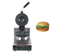 zhenmaster Premium UFO Burger Waffle Maker - Double Head 2600W Non-Stick Waffle Grill with Crumb Drawer, LED Indicator, for Restaurants & Sweet/Savory Recipes(Single Head)