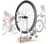 zhenmaster Professional Wheel Truing Stand, Aluminum Alloy Bicycle Maintenance Stand with Bearing Bracket & Multi-G Spoke Wrench, Adjustable Dropouts for 55-200mm Hubs, Rim Truing Tool(Gold)