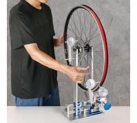zhenmaster Wheel Truing Stand for Bicycle, Professional Rim Repair Tool, Adjustable 55-200mm Hub Width, Multi-Size Spoke Wrench 10-15G Nipples Portable Maintenance Stand for MTB Road Bike(Blue)