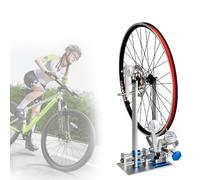 zhenmaster Wheel Truing Stand with Bearing Bracket, Aluminum Alloy Bicycle Maintenance Stand for 16-29” Rims, Includes 3 Precision Gauges & Multi-Size Spoke Wrench, Portable Foldable Design(Blue)